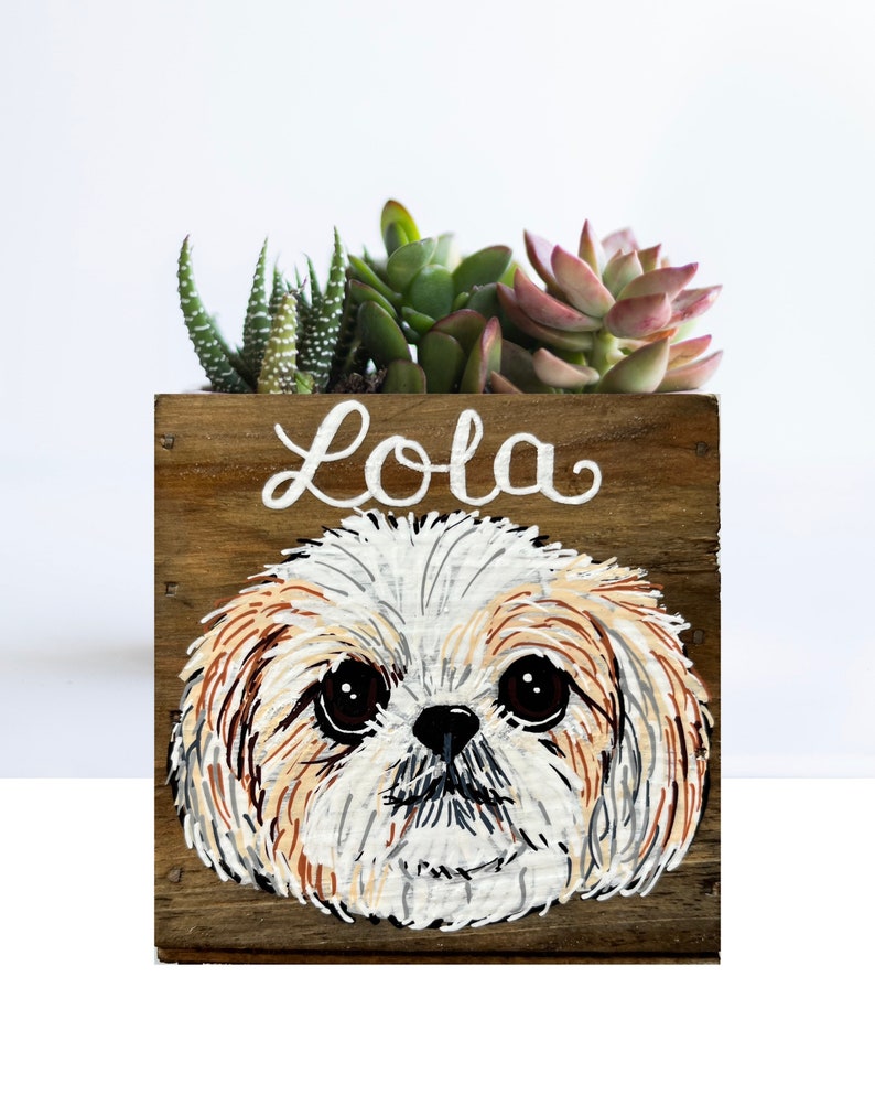 Pet Portrait Planter Custom Dog Cat Lover Gift Dog Cat Mom Dad Mother's Day, Father's Day Pet Loss Memorial image 10