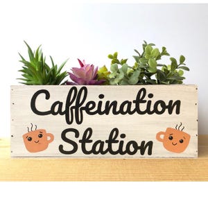 Handmade Whitewashed Wood Coffee Bar Organizer: K Cup Caddy