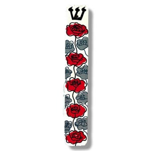 Poppy Flower Mezuzah, Hand Painted Scroll Case, Jewish Gift, Wedding, Anniversary, Engagement