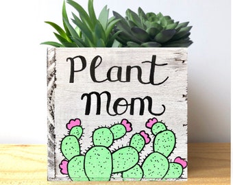 Plant Mom Planter Box, Succulent and Cactus Garden Gift for Her, Plant Lady Gift, Gift for Mom, Mother's Day
