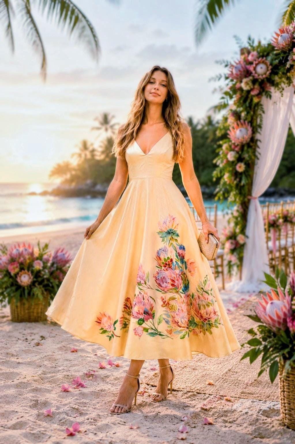 tropical mother of the groom dresses for beach wedding wedding guest burgundy casual maxi dress Size:S +3
