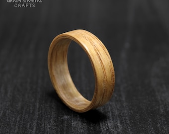 Handmade Ashwood Bentwood Ring, Minimalist Wooden Wedding Band