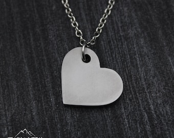 Handmade Titanium Heart Pendant Necklace - Personalized Minimalist Jewelry