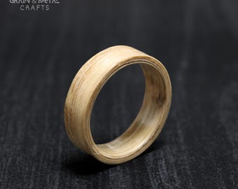 Ashwood Bentwood Ring, Handmade Rustic Wooden Wedding Band