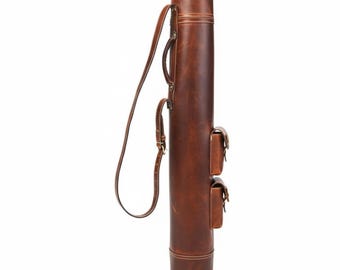 Personalized Handcrafted Buffalo Leather Golf Stand: Compact Sunday Carry