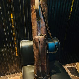 Personalized Vintage Cowhide Leather Golf Bag