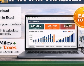 IFTA Mileage Spritsteuer Tracker Tabelle (Excel Google Sheets)