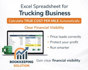 LKW-Fahrerkosten pro Meile Rechner | Besitzer Veranstalter Expense Tracker Excel Tabelle