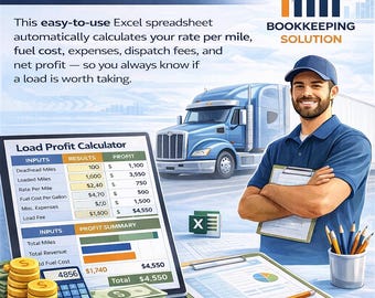 LKW-Last-Gewinn-Rechner | Eigentümer/Betreiber Vorlage (Digitaler Download)