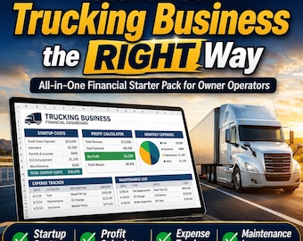 Halter LKW-Arbeitsblatt-Bundle | Anlaufkosten, Profit Rechner, Expense Tracker (Digitaler Download)