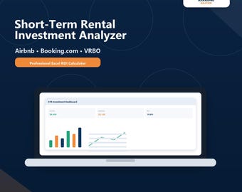 Short-Term Rental Investment Analyzer | Airbnb & Booking.com ROI Calculator | Real Estate Excel Spreadsheet