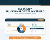 AI-Assisted Trucking Profit Tracker | Excel Bookkeeping Spreadsheet (Digital Download)