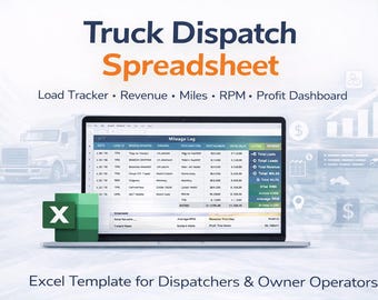 LKW-Abfertigungstabelle | Last-Tracker, Umsatz, Miles, RPM Dashboard