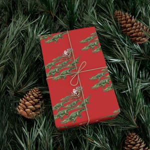 Cajun Santa Alligator Sleigh Wrapping Paper: Louisiana Christmas, Alligator Christmas Wrapping Paper | Funny & Unique Holiday Gift Wrap image 1