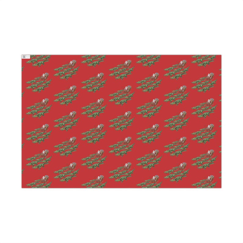 Cajun Santa Alligator Sleigh Wrapping Paper: Louisiana Christmas, Alligator Christmas Wrapping Paper | Funny & Unique Holiday Gift Wrap image 2