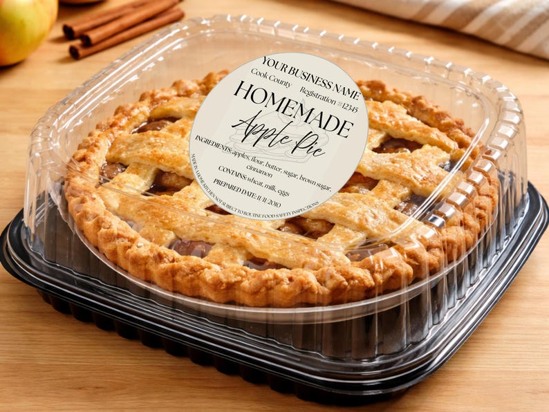 Editable Cottage Food Label Template - Printable Bakery Sticker, Small ...