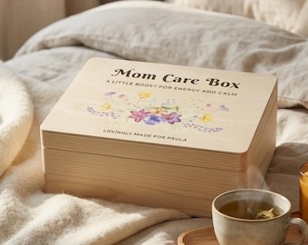 Personalisierte Mom Care Box mit Blumen – Geschenk für Mama
