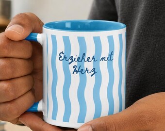 Erzieher mit Herz Tasse – Geschenk Kindergarten Abschied Dankeschön Kaffeebecher