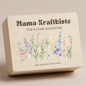 Kraftkiste für Mama personalisiert – Geschenk für neue Mamas | liebevolle Wellness-Geschenkidee