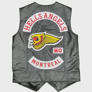 Hells Angels Style Leather Motorcycle Vest, Custom Biker Club Vest, Mens Genuine Leather Riding Vest with Club Patches, MC Motorcycle Vest