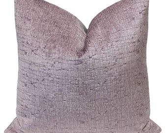 Kendall Wilkinson Vendome Velvet/Lavender Pillow Cover | Contemporary Cut Velvet Texture Pillow | Home Decor | Designer Pillow