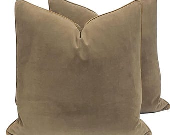 Robert Allen Velvet Pillow Cover: Gold Piping, Double Sided