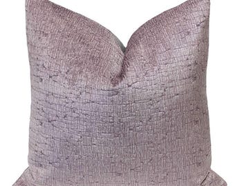 Lavender Purple Velvet Pillow Cover: Abstract Texture, Designer Fabric