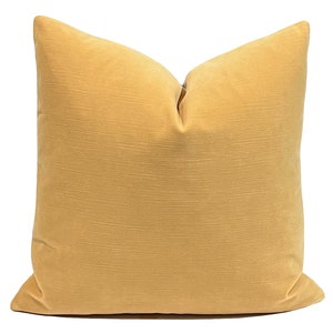 Yellow Strie Velvet Pillow Cover | Mustard Yellow Velvet Pillow | Designer Velvet Throw Pillow | Home Decor Pillow | Accent Pillow | Cushion