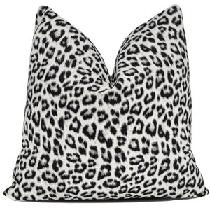 Black & White Kalahari Animal Leopard Spots Pillow Cover | Decorative Throw Pillow | Home Decor | Cushion Cover | Both Sides