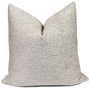 Kravet Animal Cheetah Spots Chenille Pillow Cover | Texture Pillow | Designer Throw Pillows