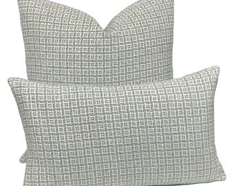Contemporary Geometric Check/Plaid Chenille Woven Pillow Cover | Home Decor Designer Throw Pillow