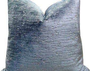 Abstract Texture Velvet Pillow Cover: Kendall Wilkinson Vendome Rain | Contemporary Modern Throw Pillow