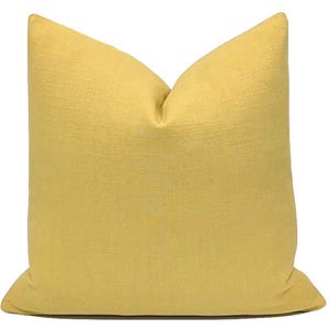 Citrine Yellow Linen Pillow Cover: Vern Yip Designer Cushion