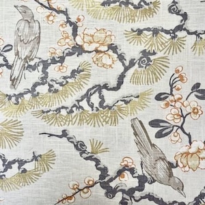 シノワズリ鳥の枕カバー：ヴァーン・イップ花柄デザイン