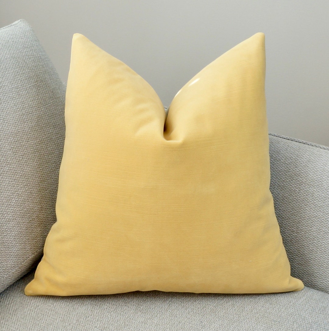 Designer Velvet Pillow Cover Yellow Velvet Pillow Etsy