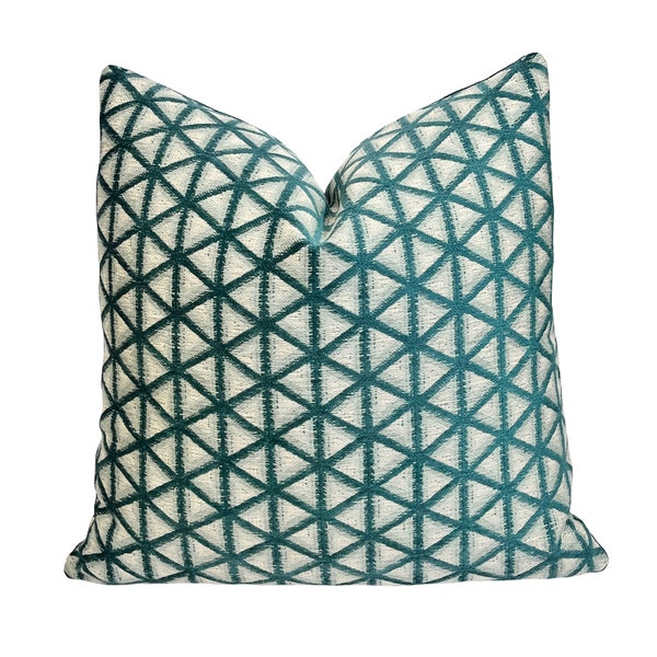 Teal Trellis Pillow Etsy
