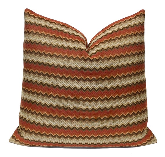 Gold And Red Chevron Decorative Throw Pillow Cover Gold And Red Chevron Decorative Throw Pillow Cover