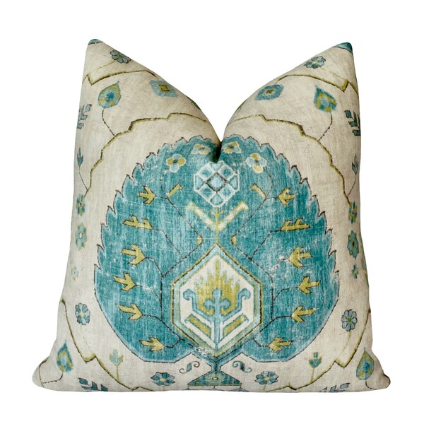 Teal Yellow Pillow Etsy