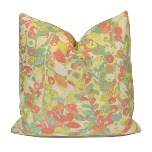 Abstract Watercolor Berry Pillow Cover Isletta Roseberry | Decorative Throw Pillow |  Designer Pillow | Red Pink, Blue/Green Pillow
