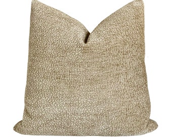 Gravel Beige Barton Chenille Textured Pillow Cover | Neutral Pillow Cover | Chenille Throw Pillows | Homewares | Designer Pillow