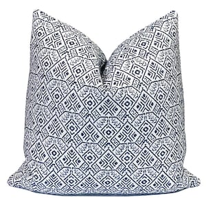 Blue Geometric Pillow Cover: Kendall Wilkinson Canyon Weave Azure