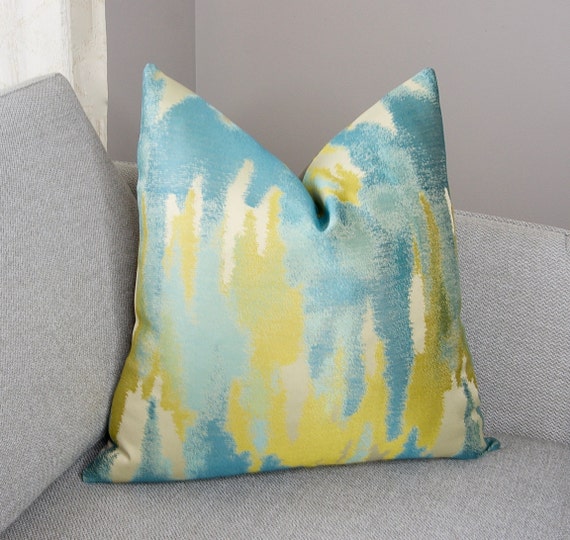 Citron Abstract Designer Pillow Cover Abstract Pillow Covers Turquoise Blue