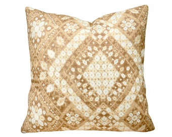 Tan Gold Geometric Diamond Pillow Cover | Iman Persian Diamond Mineral | Decorative Pillow | Throw Pillow   Cushion Cover