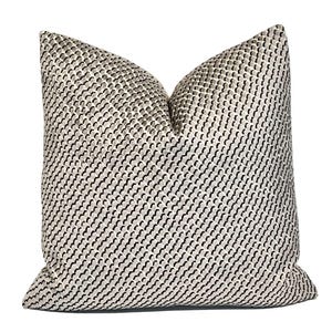 Gray & Black Velvet Dot Pillow Cover | Kravet/Kate Spade Design Mazzy Dot Storm |Throw Pillows | Designer Pillow