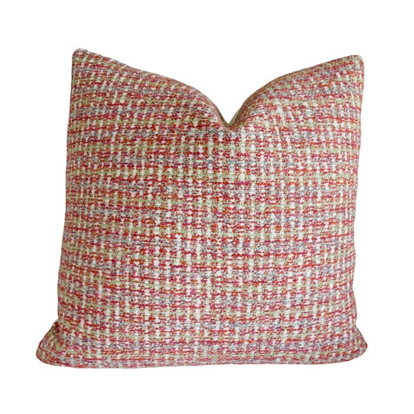 Passionate Confetti Tweed Pillow Cover | Boucle Textured Pillow | Performance Fabric Pillow | Throw Pillow | Cushions 20x20, Lumbar