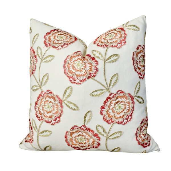 Green Floral Pillow Etsy