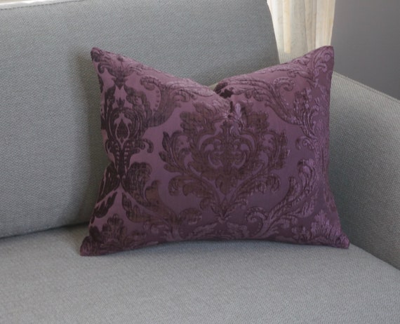 Damask Floral Pillow Cover 14x20 Plum Damask Floral Pillow Cover 14x20 Plum