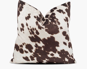 Brown Natural Faux Cowhide Animal Pillow Cover | Decorative Pillow | Farmhouse Pillow | Western Pillow | Home Decor | Cushion Cover |