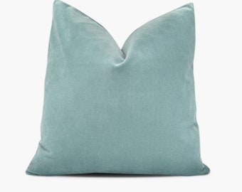 Jade Green Velvet Throw Pillow Cover | Robert Allen Velvet | Double-Sided Cushion Cover | 20x20