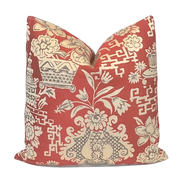 Grey Red Pillow Etsy